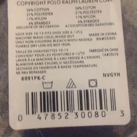 BRAND NEW men polo Ralph Lauren 3 pack argyle socks (fits shoe size 6 - 12.5) - Picture 3 of 3